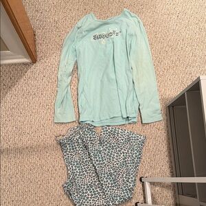 Women's Long sleeve and pants Pajamas Set - Light Blue Size S